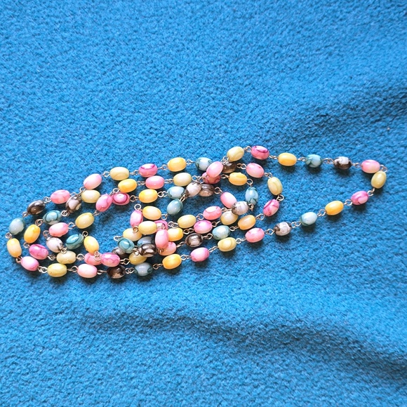Vintage Multicolor beaded Long Necklace Fashion Jewelry - Picture 12 of 12